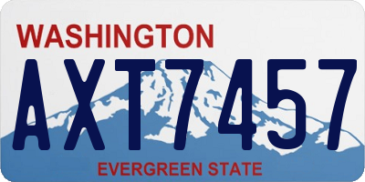 WA license plate AXT7457