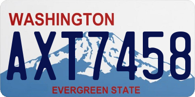 WA license plate AXT7458