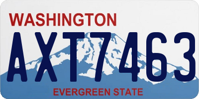 WA license plate AXT7463