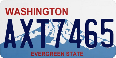WA license plate AXT7465