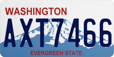 WA license plate AXT7466