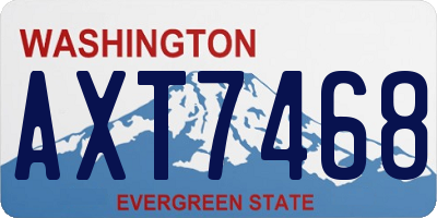 WA license plate AXT7468