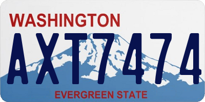 WA license plate AXT7474