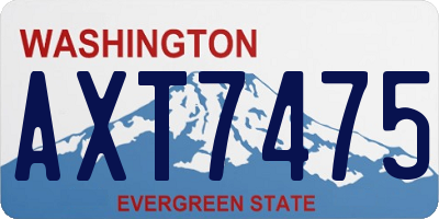WA license plate AXT7475