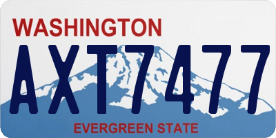WA license plate AXT7477