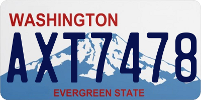 WA license plate AXT7478
