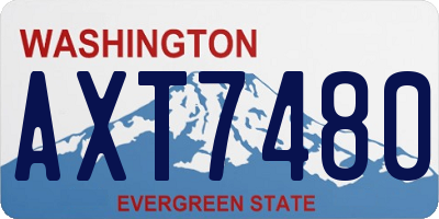 WA license plate AXT7480