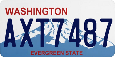 WA license plate AXT7487
