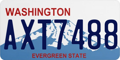 WA license plate AXT7488