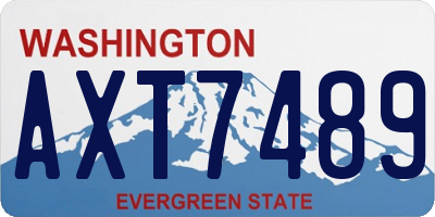 WA license plate AXT7489