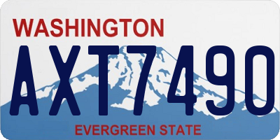 WA license plate AXT7490