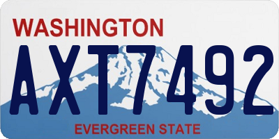 WA license plate AXT7492