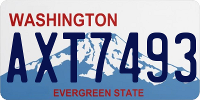 WA license plate AXT7493