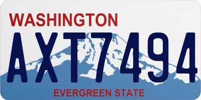 WA license plate AXT7494