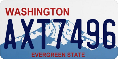WA license plate AXT7496