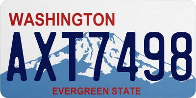 WA license plate AXT7498