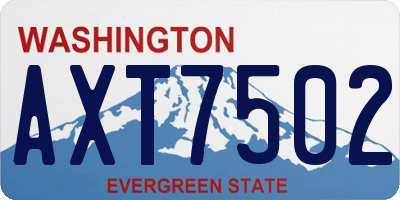 WA license plate AXT7502