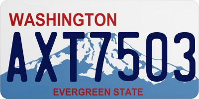WA license plate AXT7503