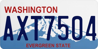 WA license plate AXT7504