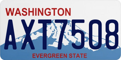 WA license plate AXT7508