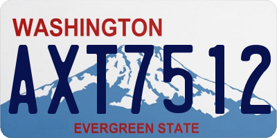WA license plate AXT7512