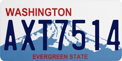 WA license plate AXT7514