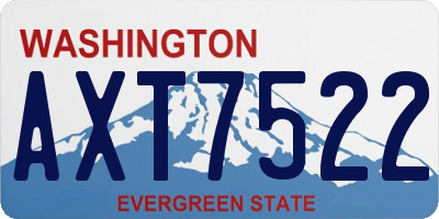 WA license plate AXT7522