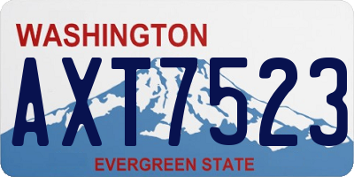 WA license plate AXT7523