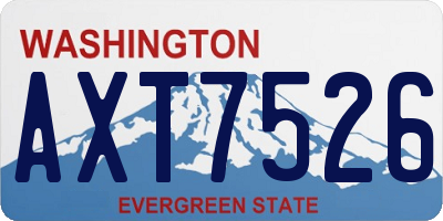 WA license plate AXT7526