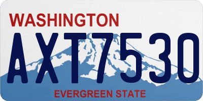 WA license plate AXT7530