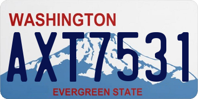 WA license plate AXT7531