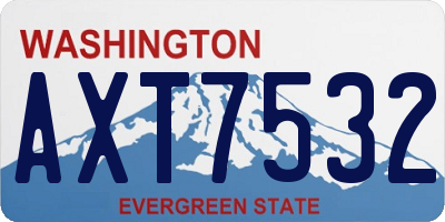WA license plate AXT7532