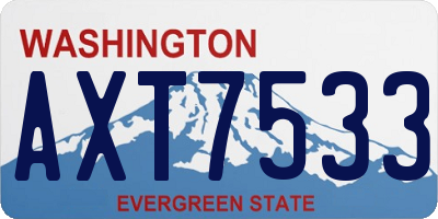 WA license plate AXT7533