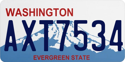 WA license plate AXT7534