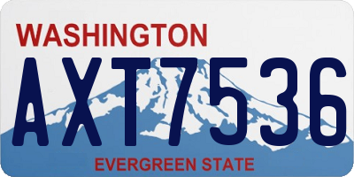 WA license plate AXT7536