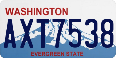 WA license plate AXT7538