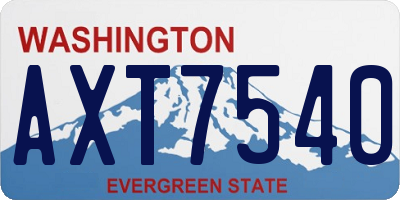 WA license plate AXT7540