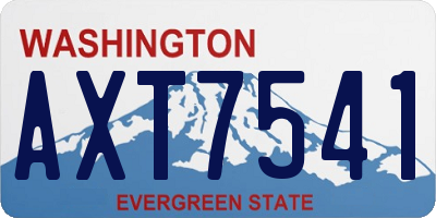 WA license plate AXT7541