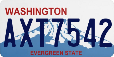WA license plate AXT7542