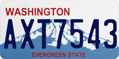 WA license plate AXT7543