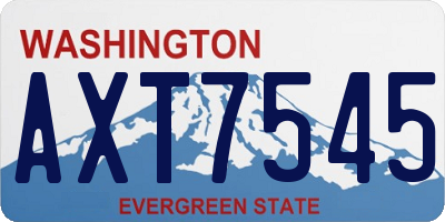 WA license plate AXT7545