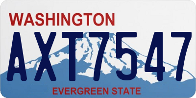 WA license plate AXT7547