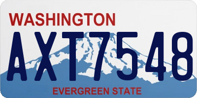 WA license plate AXT7548