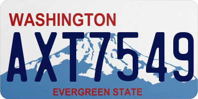 WA license plate AXT7549