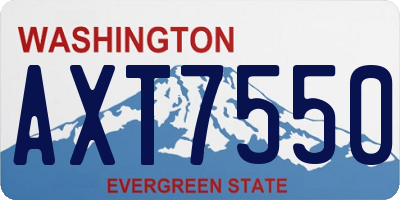 WA license plate AXT7550