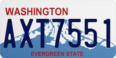 WA license plate AXT7551