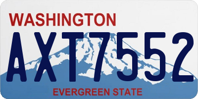 WA license plate AXT7552