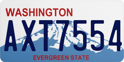 WA license plate AXT7554