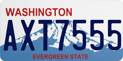 WA license plate AXT7555