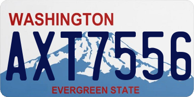 WA license plate AXT7556